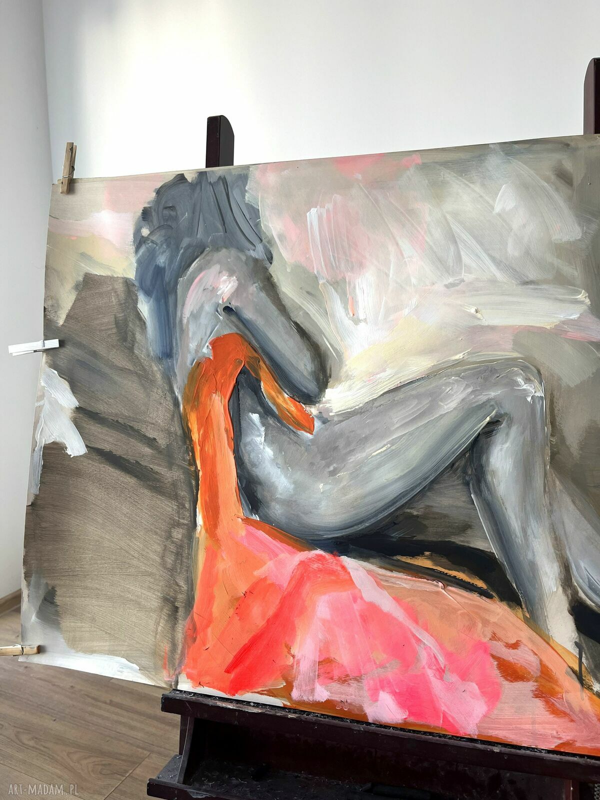 Orange - pomarańczowy obraz akrylowy 100x70 do sypialni