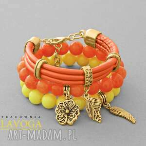 orange yellow jade & strap set lavoga