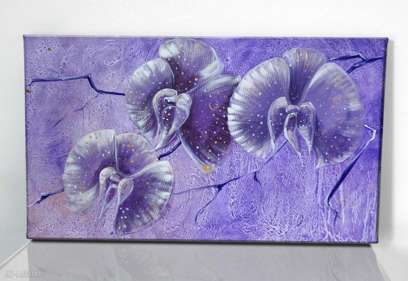 Orchidea fioletowa - obraz giclee na Canvas w fioletowej tonacji