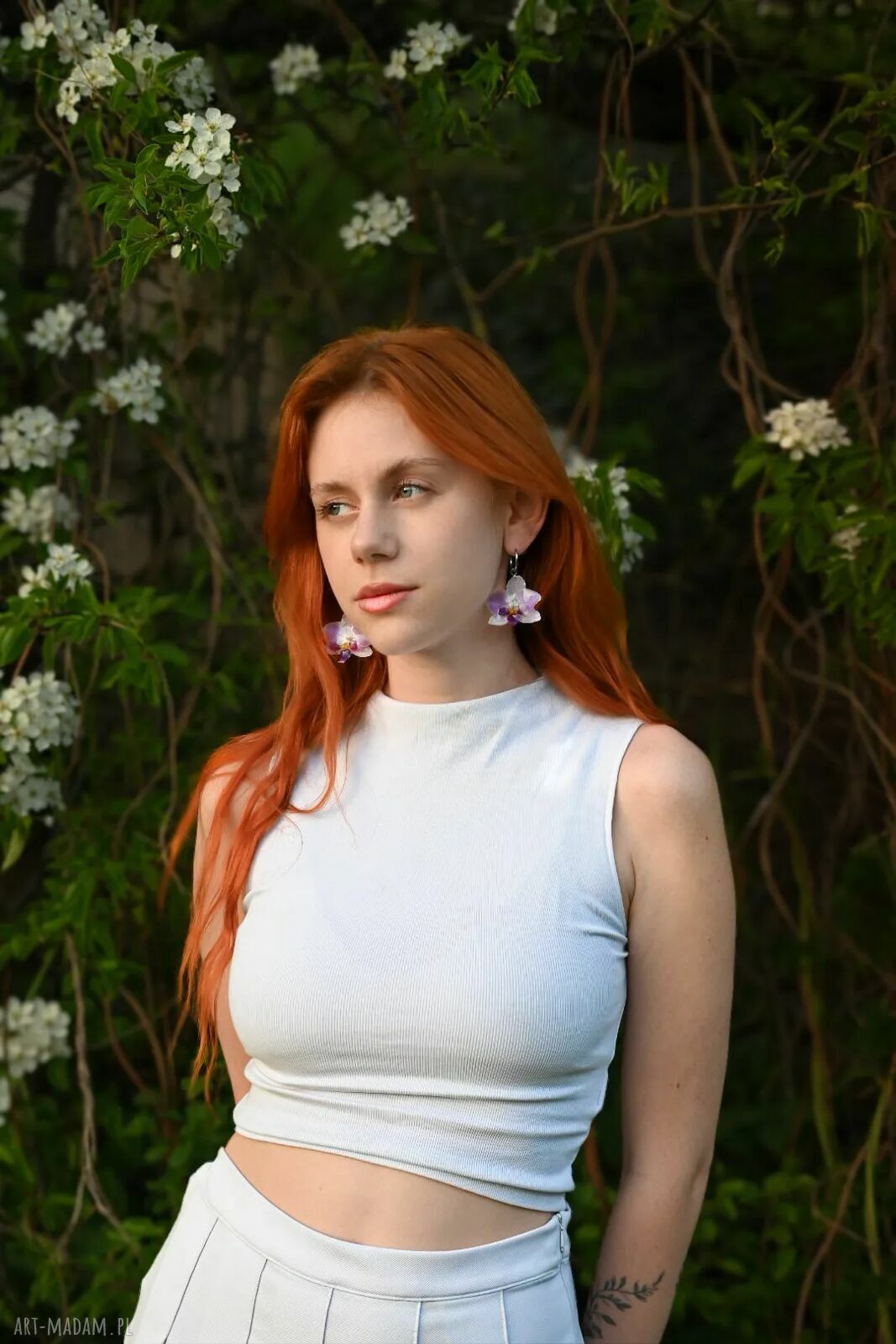 Kolczyki Orchidea - prawdziwy storczyk w żywicy