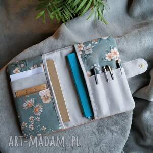 pomarańczowy pikowany organizer - materiałowy organizer, etui z kieszeniami