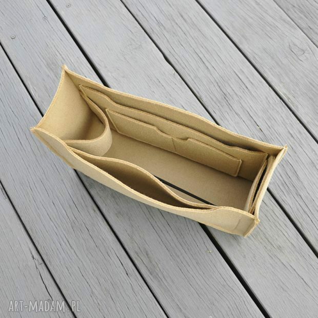 Organizer LUX do torebki - beżowy filc z kieszonkami