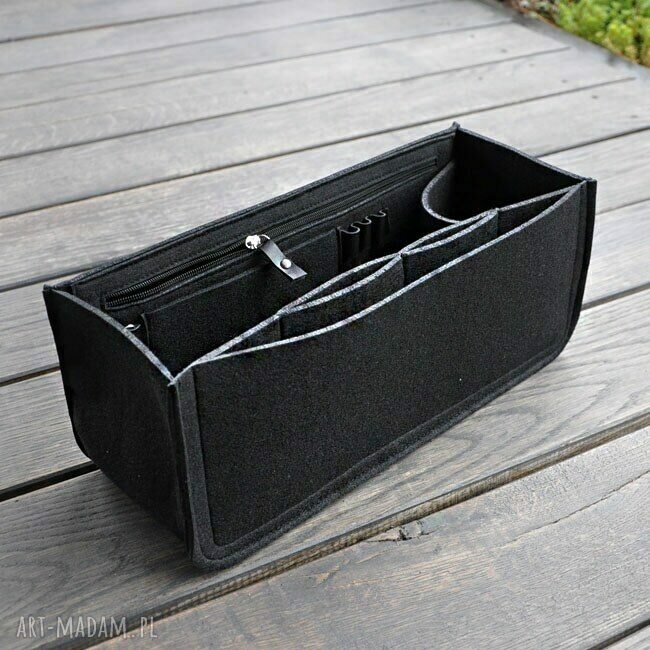 Organizer z filcu do torebki - czarny, niski