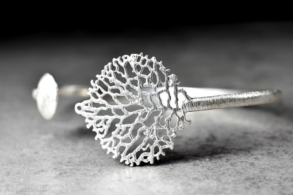 bransoletki: 925 Srebrna bransoletka LIŚĆ HandMade