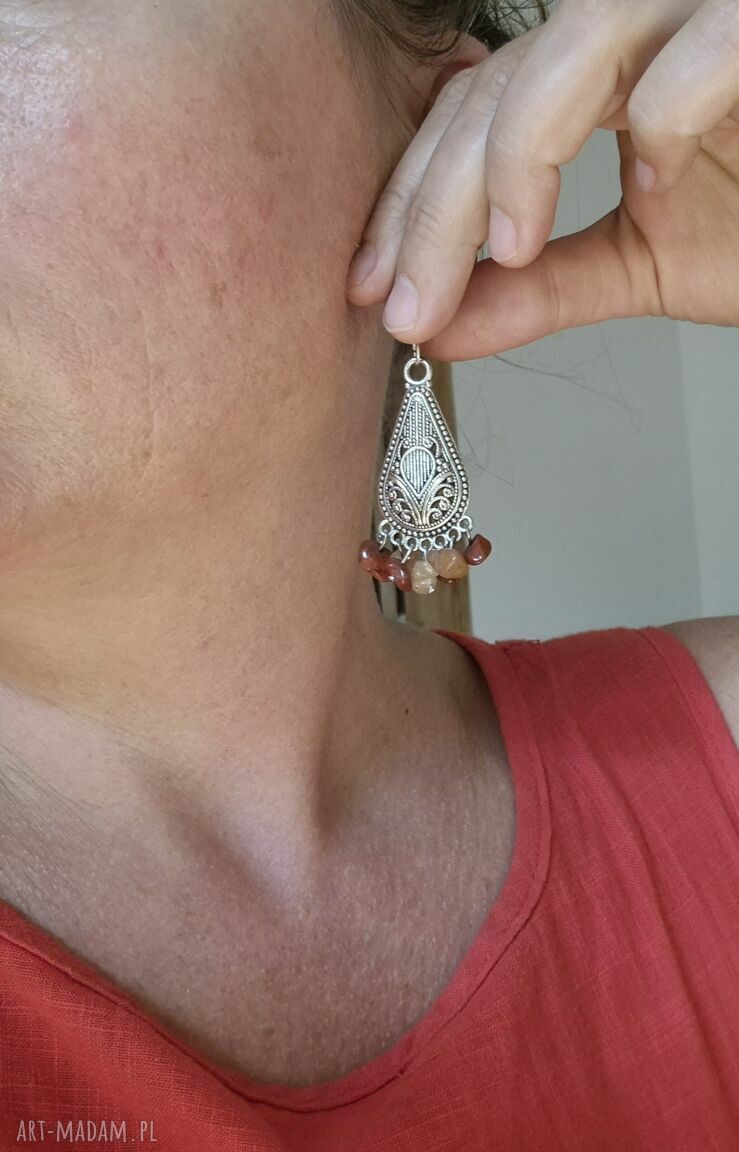 Klipsy orientalne boho box W1 w stylu Frida India - na klipsach