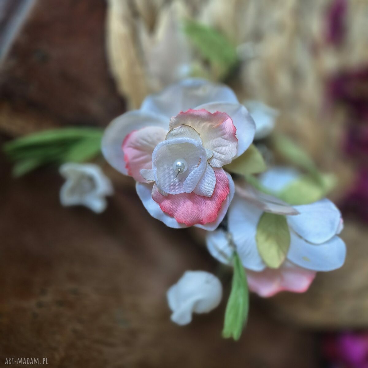 Kolczyki orientalne kwiaty - leciutkie rękodzieło boho