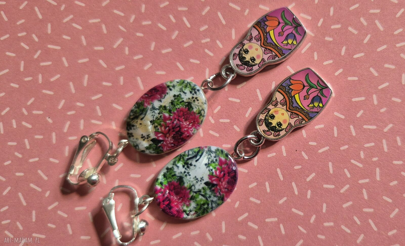 Klipsy orientalne matrioszki boho box w1