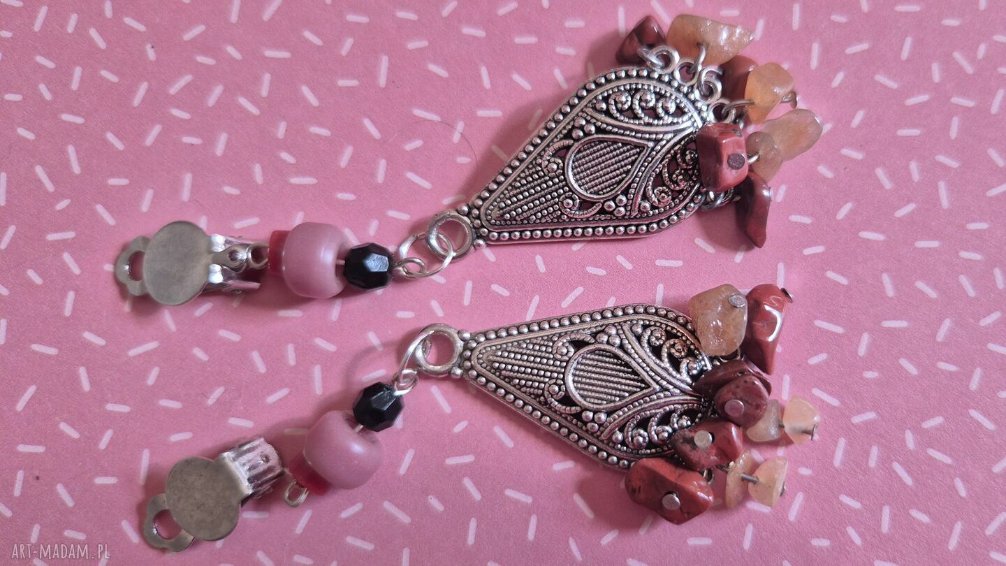 Klipsy orientalne boho box W1 w stylu Frida India - na klipsach