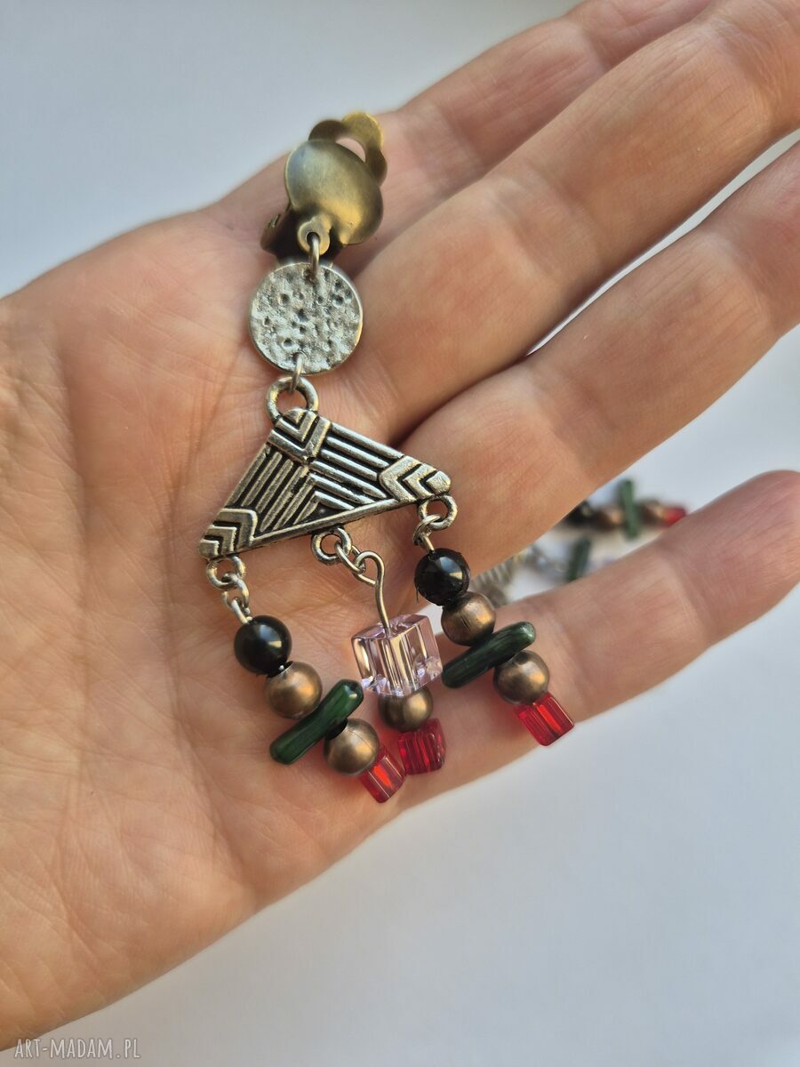 Klipsy orientalne kolorowe i lekkie - box x1 (klipsy handmade)