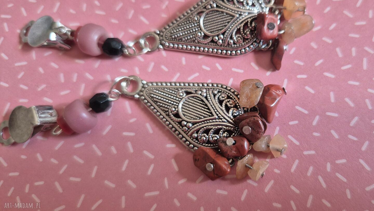 Klipsy orientalne boho box W1 w stylu Frida India - na klipsach