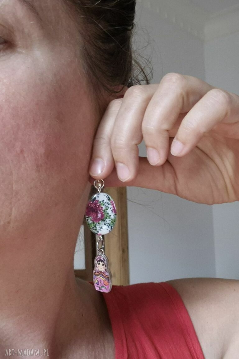 Klipsy orientalne matrioszki boho box w1