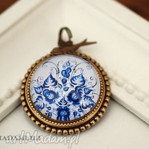 orientalne płytki wisiorek madamlili - elegancja, medalion, ptak