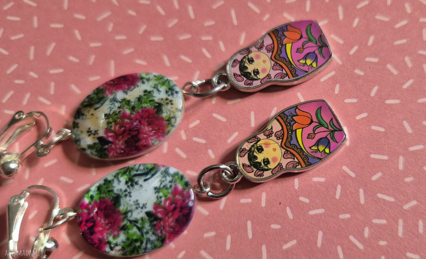 Klipsy orientalne matrioszki boho box w1
