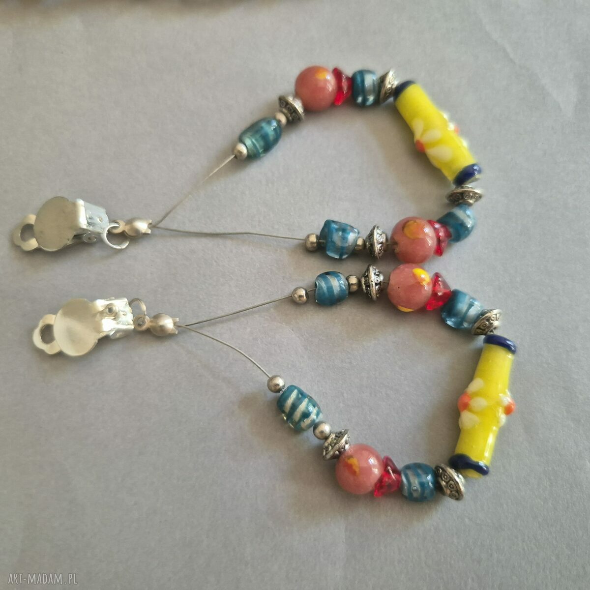 Klipsy orientalne koraliki kule boho etno Frida - box w1