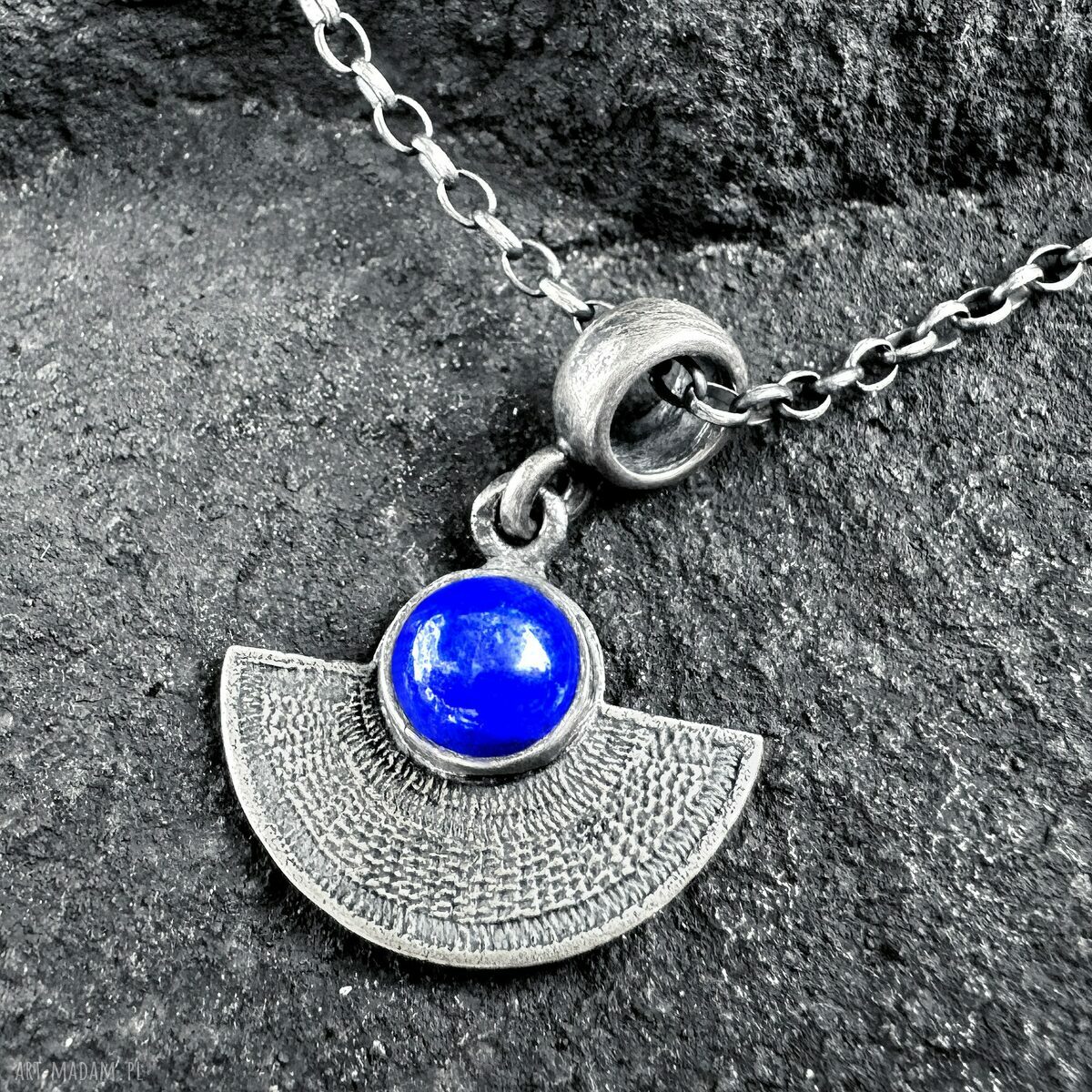 Orientalny wisiorek wachlarz z lapis lazuli - prezent