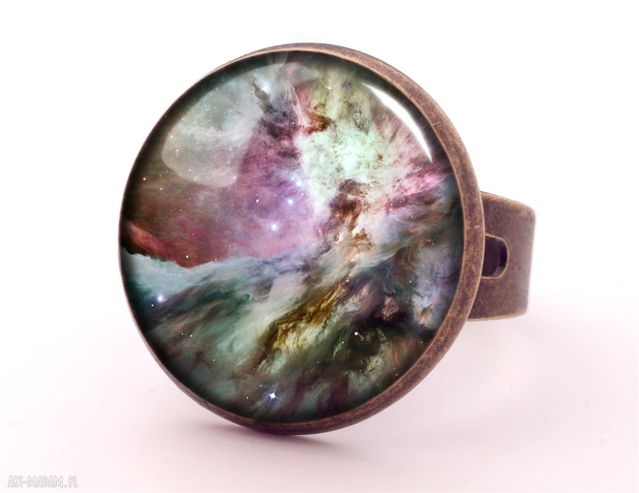 Bransoletka Orion Nebula - kosmiczna, ręcznie robiona z powiększającymi szkłami