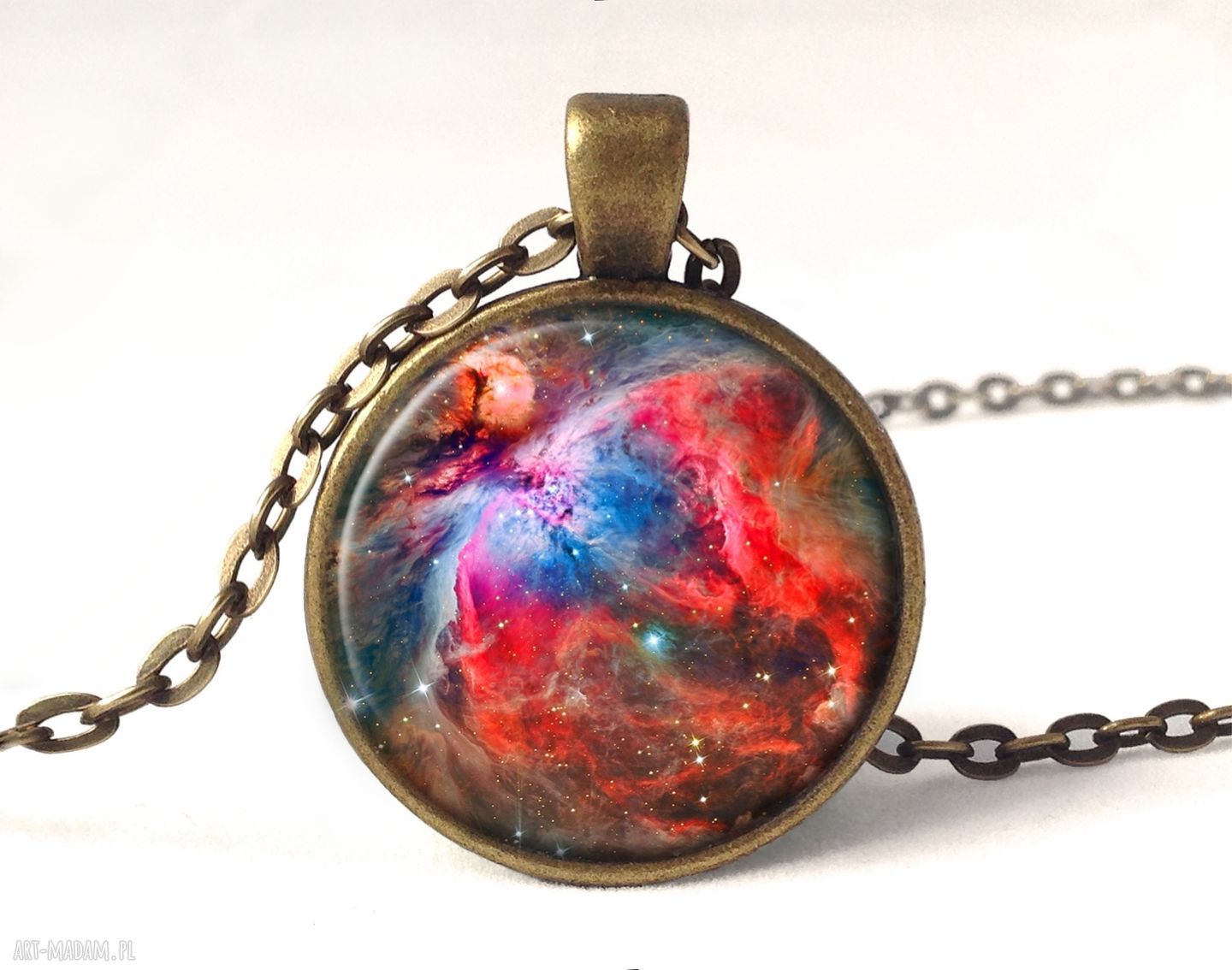 Orion nebula medalion łańcuszkiem kosmos galaxy gwiazdy prezent