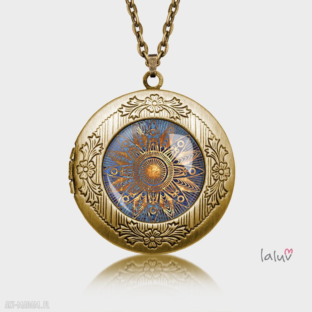 Naszyjnik hand made Sekretnik Golden Sun Ornament - Niebo - złote słońce