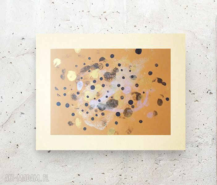 Nowoczesna grafika: złota abstrakcja do pokoju 30x40 cm