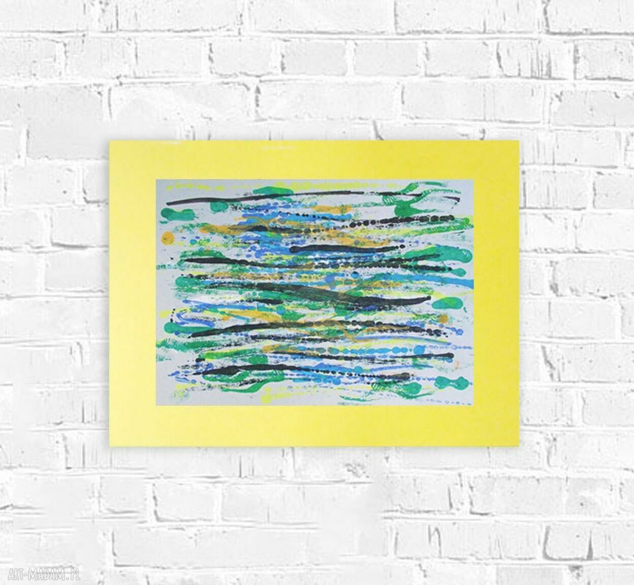 Oryginalna abstrakcja na ścianę 30x40 cm - minimalistyczna grafika do pokoju i loftu