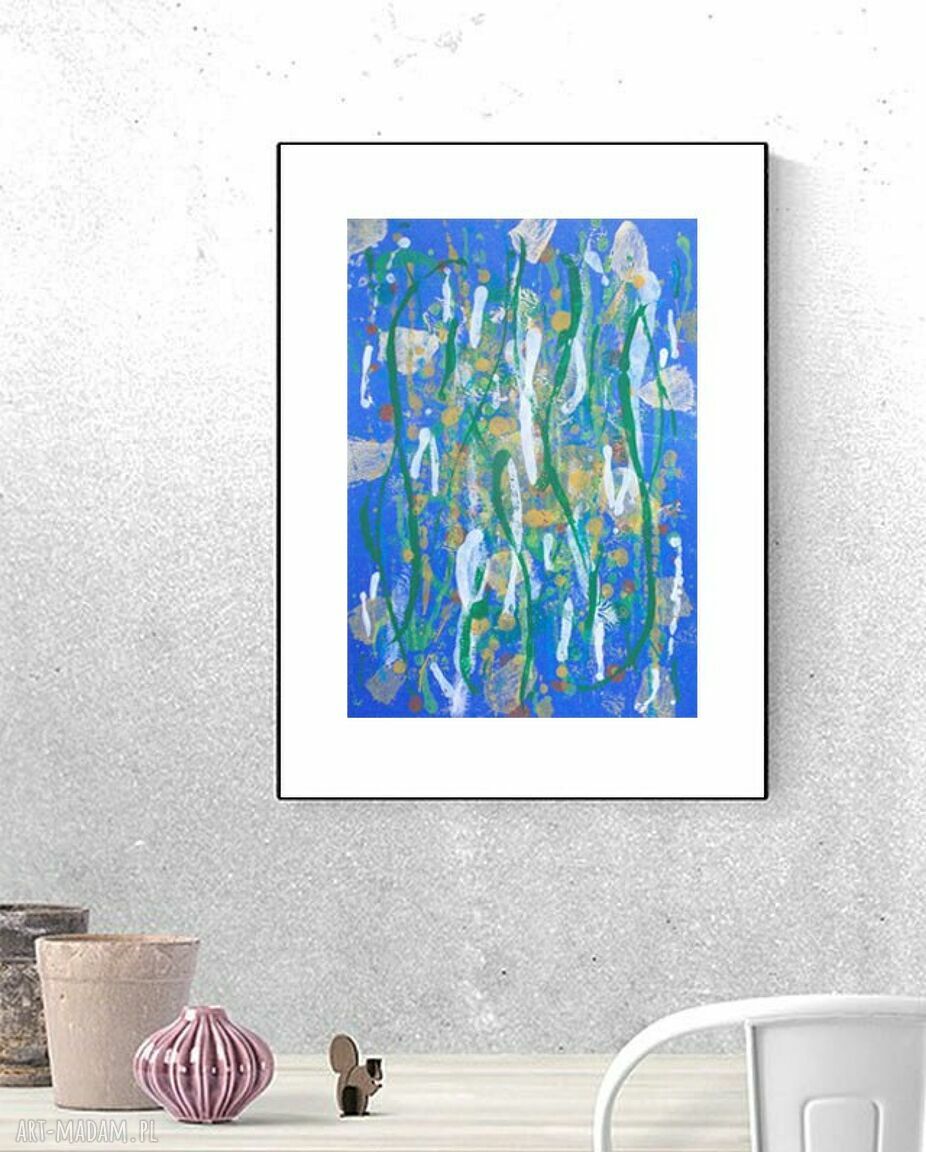 Oryginalna abstrakcja do pokoju 30x40 cm - nowoczesny minimalizm