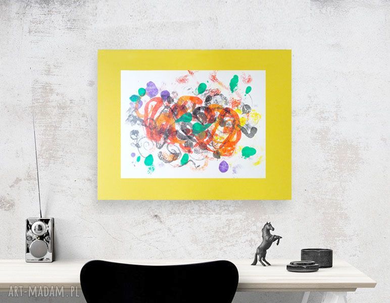 Abstrakcja malowana ręcznie 30x40 - nowoczesny obraz boho i loft