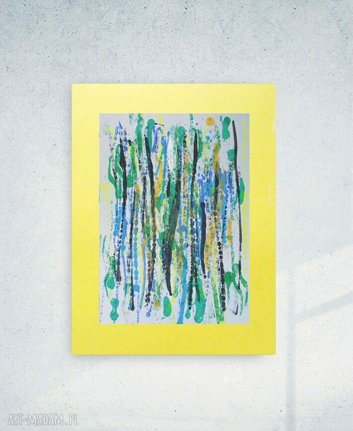 Oryginalna abstrakcja na ścianę 30x40 cm - minimalistyczna grafika do pokoju i loftu