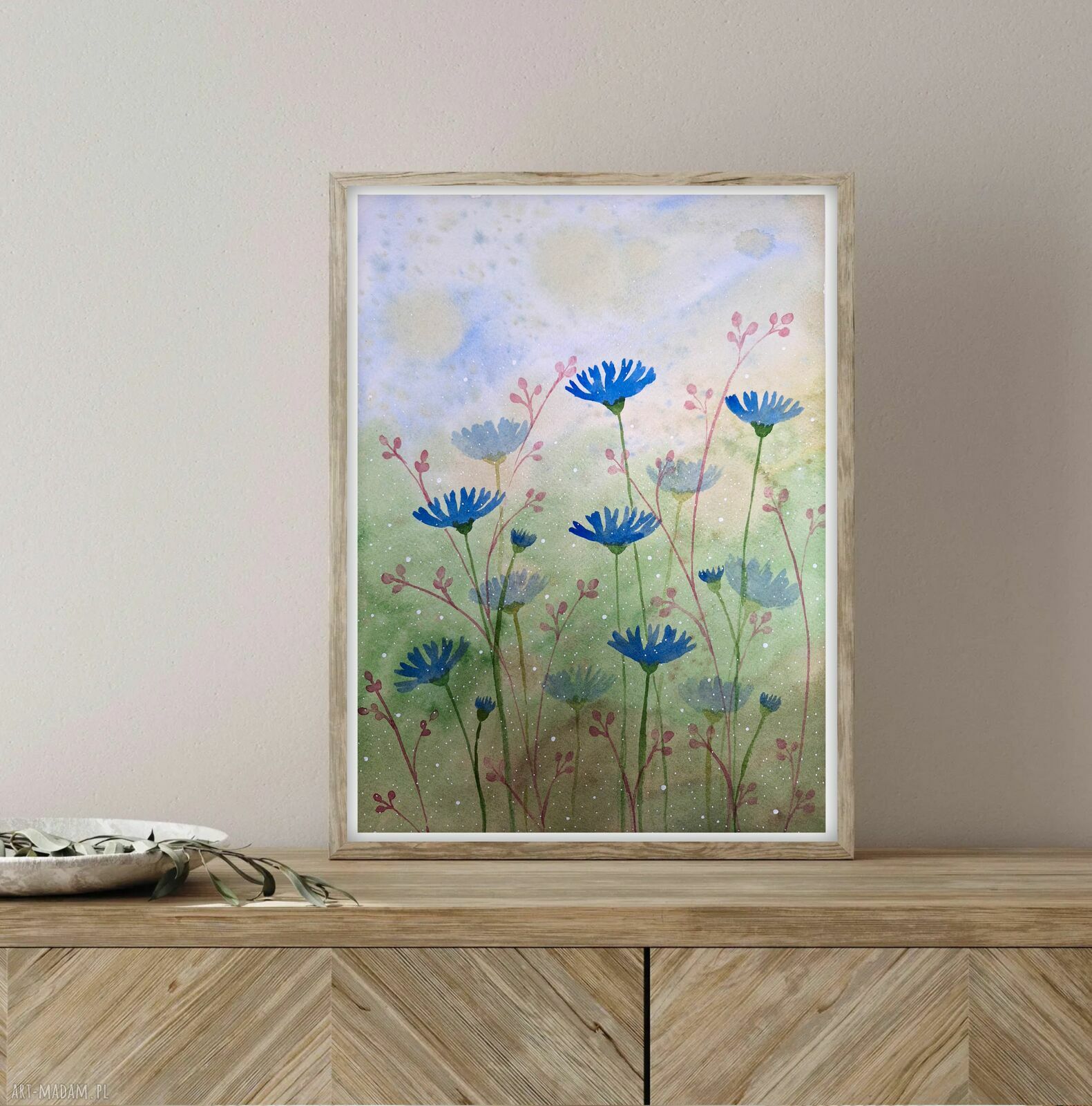Oryginalna akwarela Chabry 23x31 cm - ręcznie malowane kwiaty