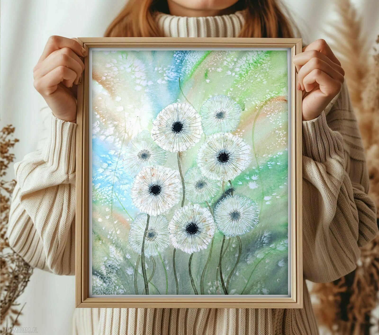 Oryginalna akwarela 30x40 cm - Dmuchawce