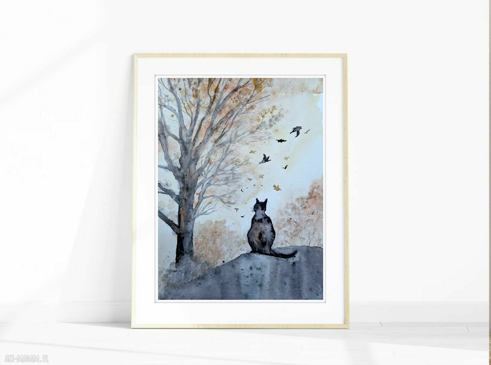 Oryginalna akwarela 30x40 cm - KOT Małgorzata Domańska