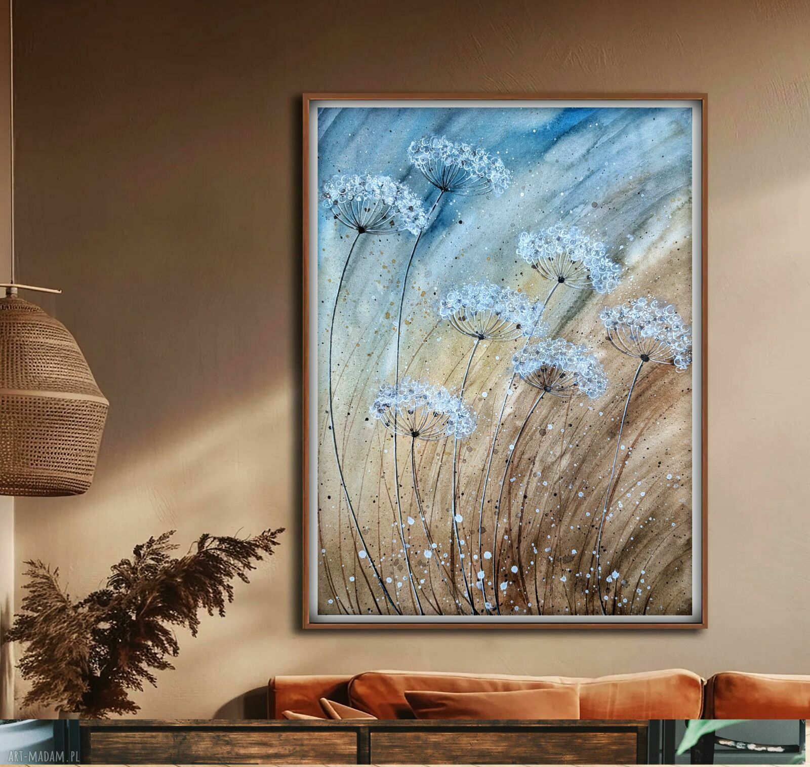 Oryginalna akwarela 30x40 cm - Trawa Łąka