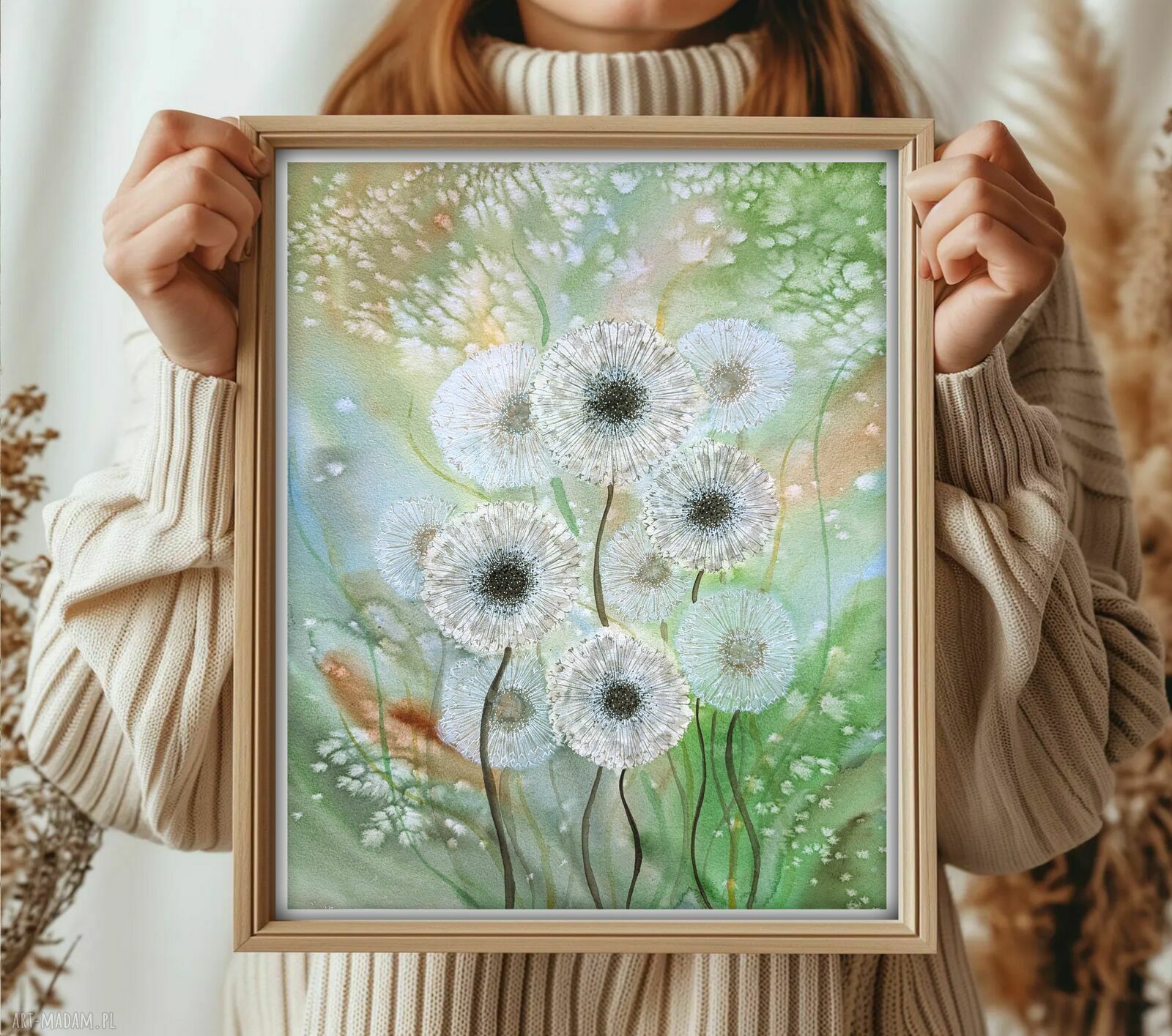 Oryginalna akwarela 40x50 cm - Dmuchawce