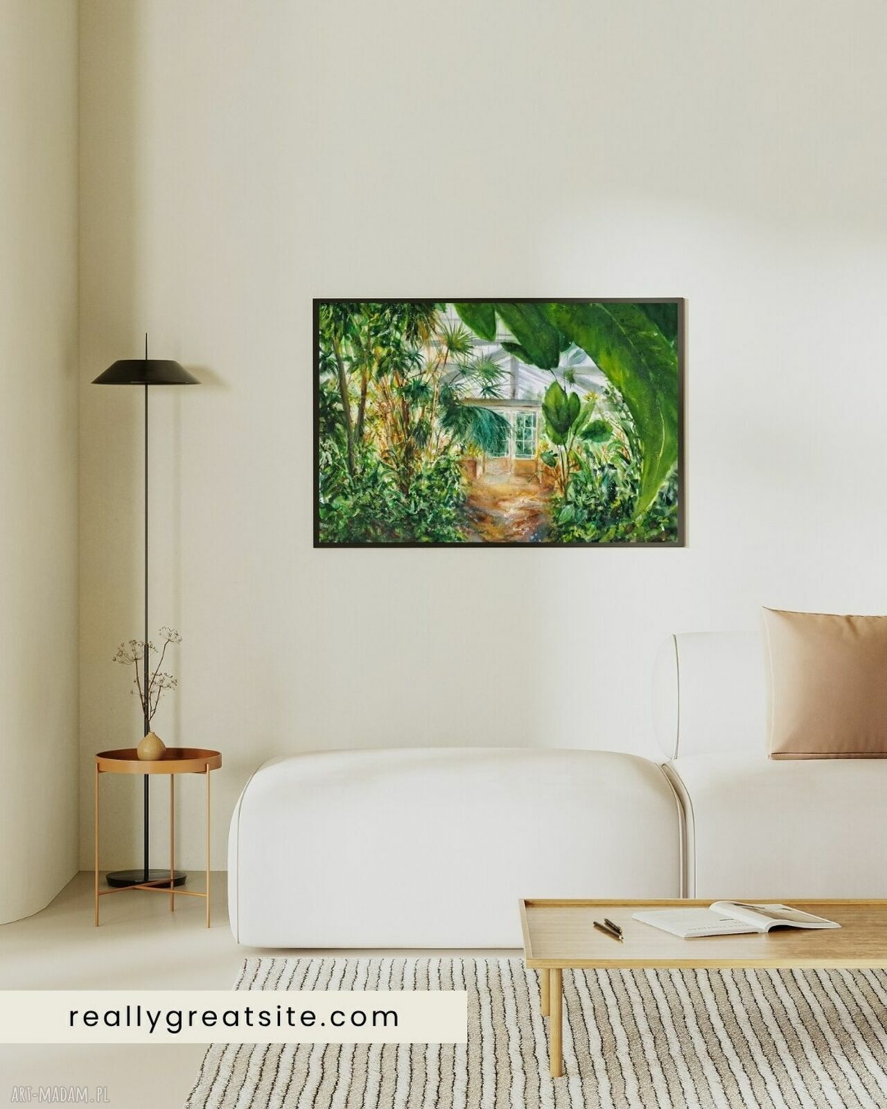 Botaniczna szklarnia - oryginalna akwarela 43x61 cm