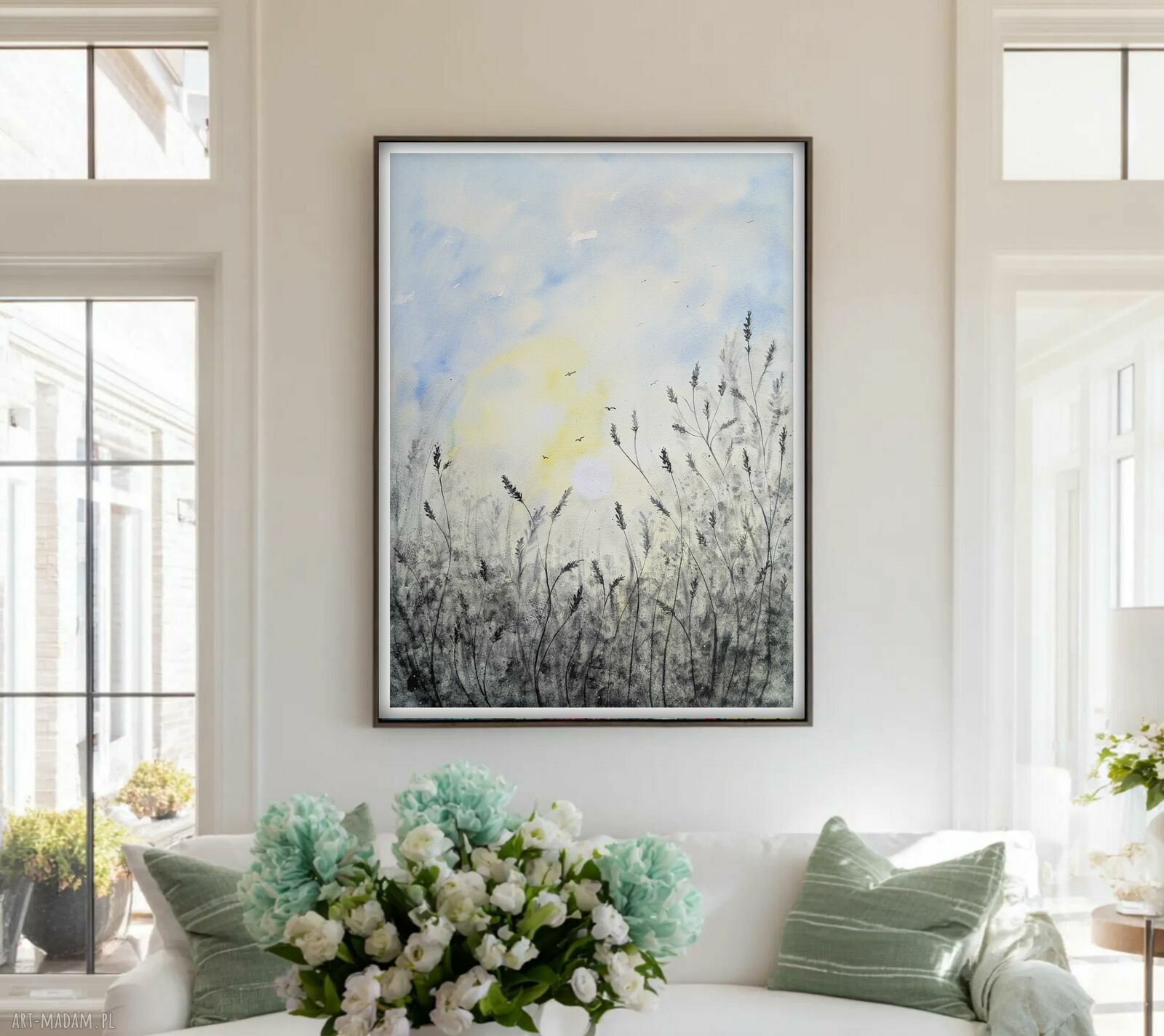 Oryginalna akwarela 46x61 cm - Łąka