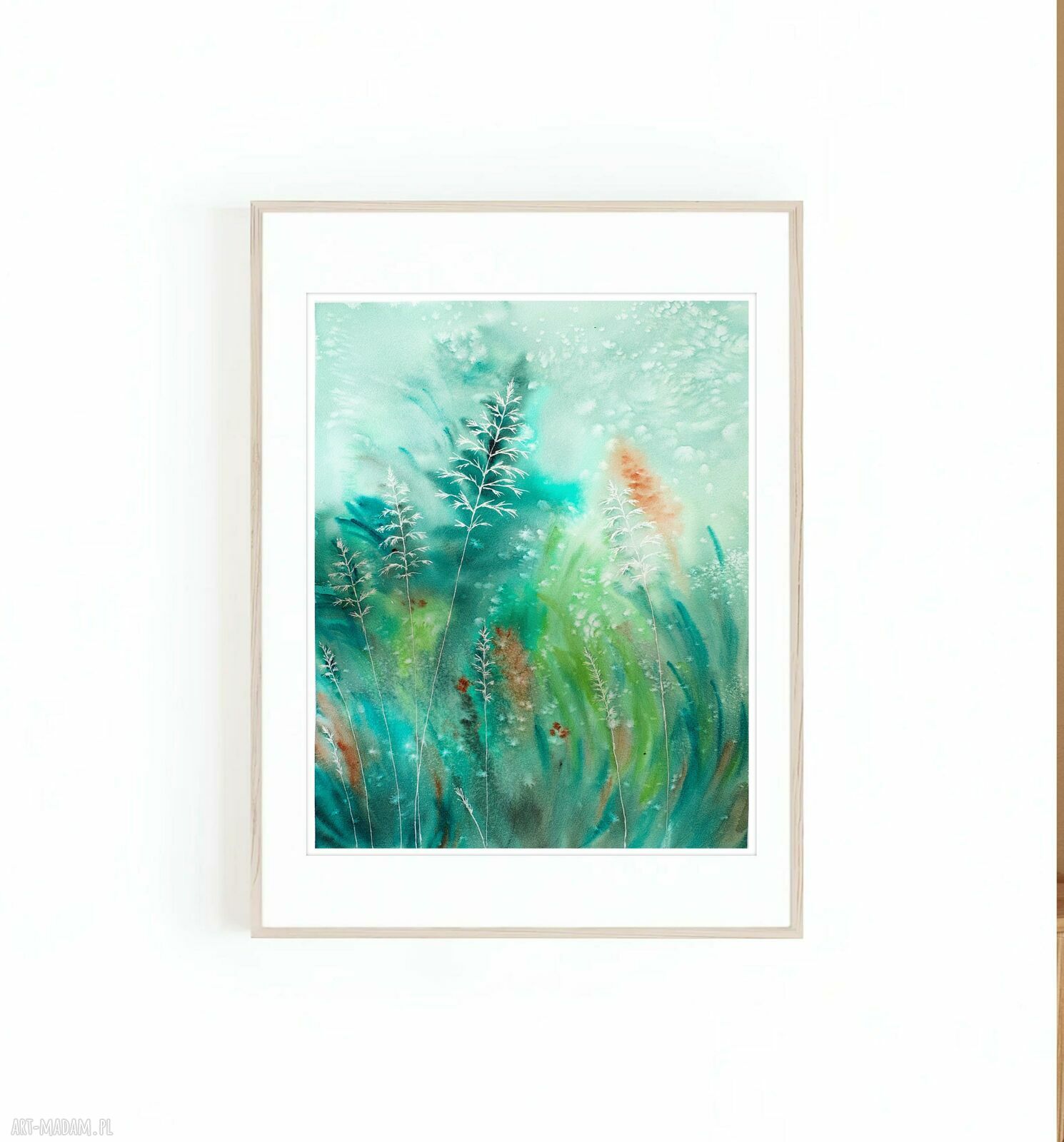 Oryginalna akwarela 46x61 cm „Łąka” - handmade