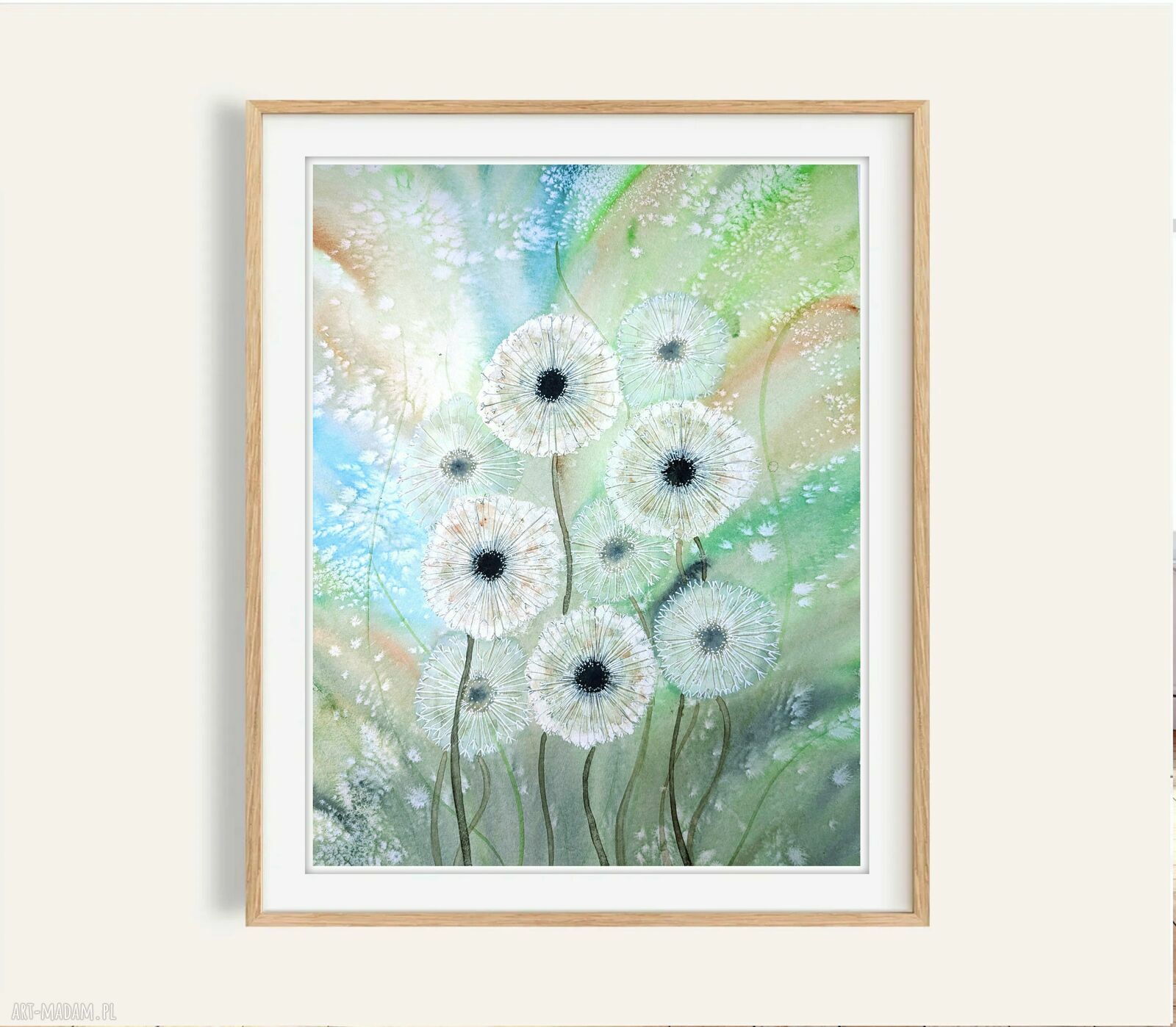 Oryginalna akwarela 30x40 cm - Dmuchawce