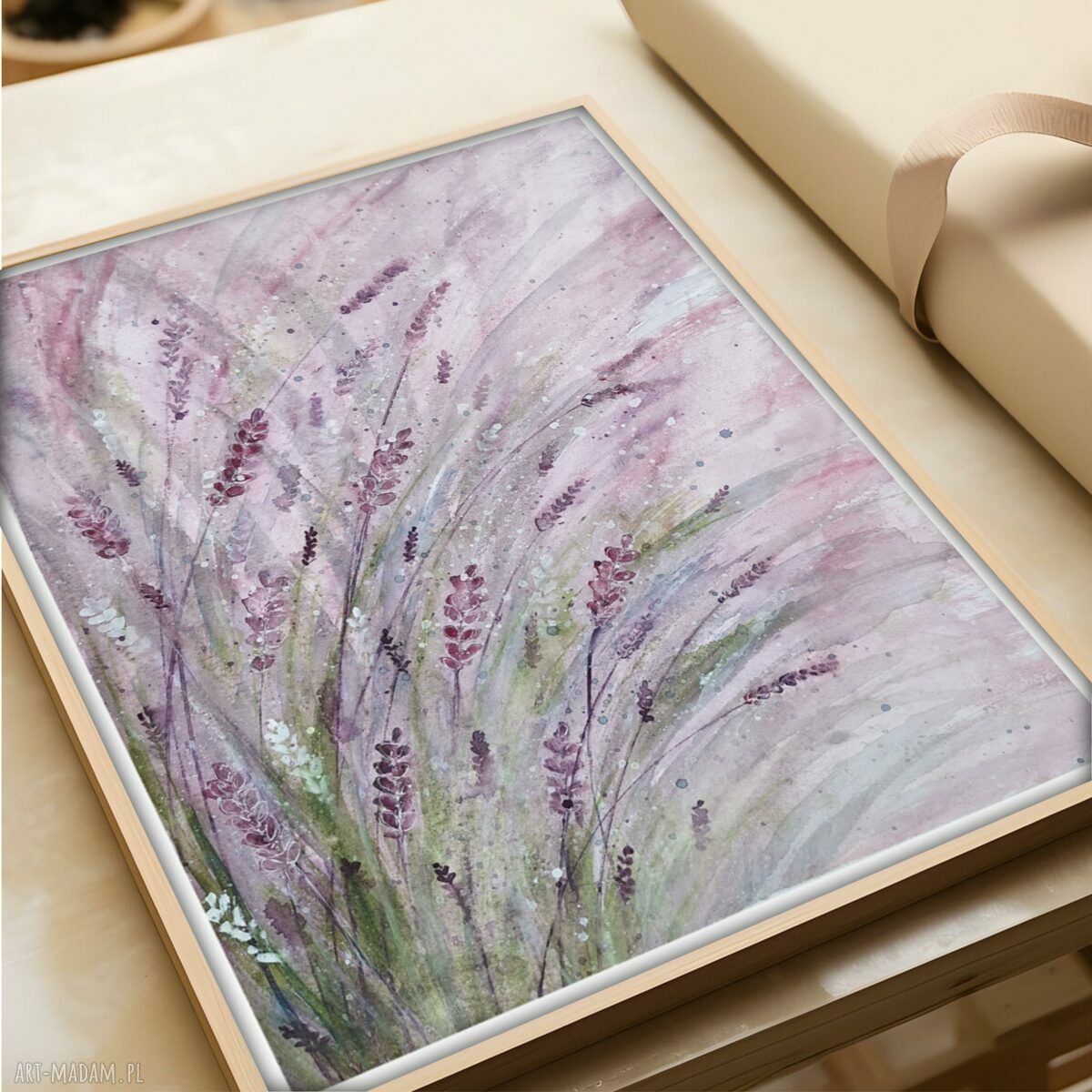 Oryginalna akwarela 30x40cm - Lawenda