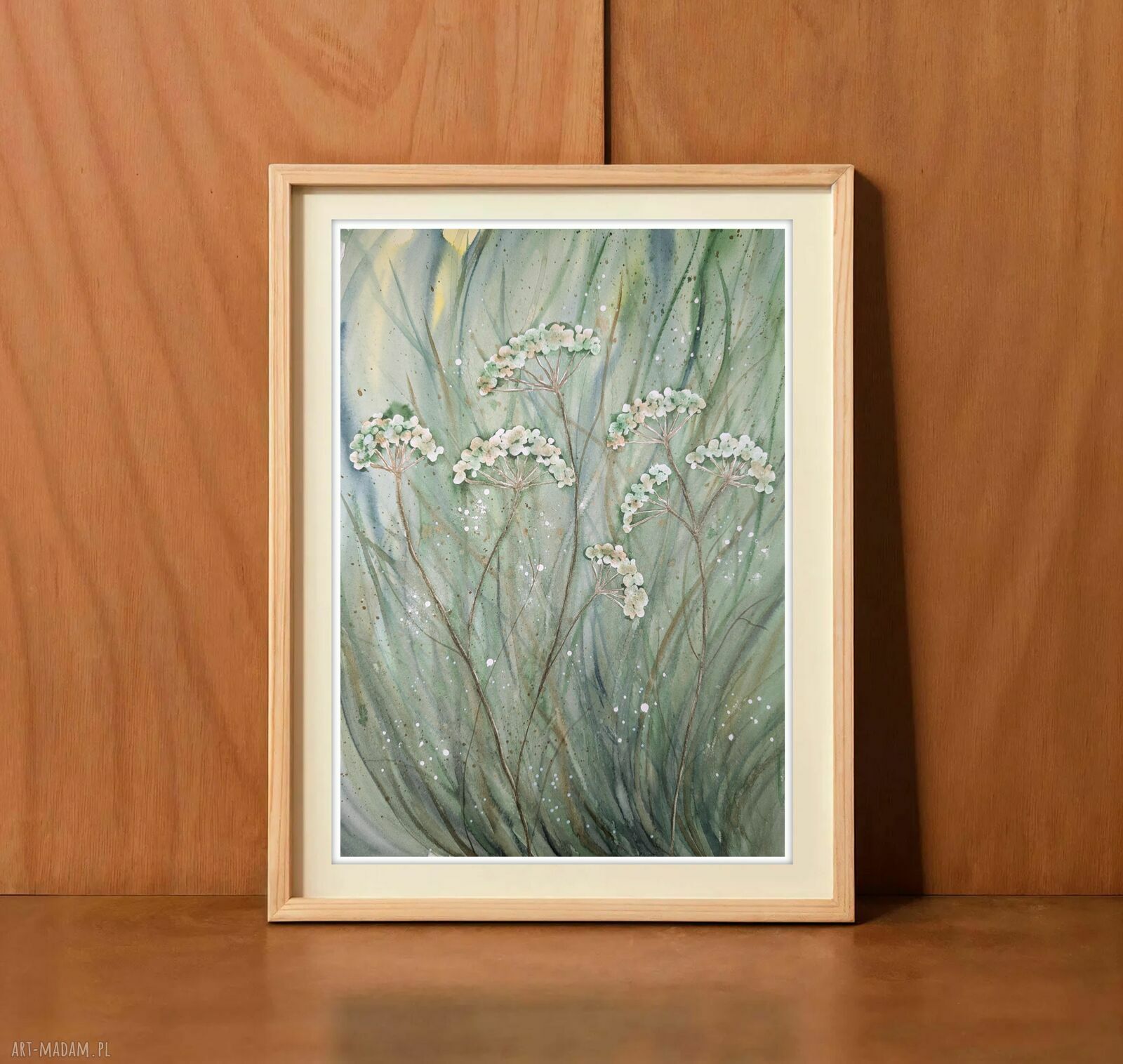 Oryginalna akwarela 30x40 cm - łąka z kwiatami