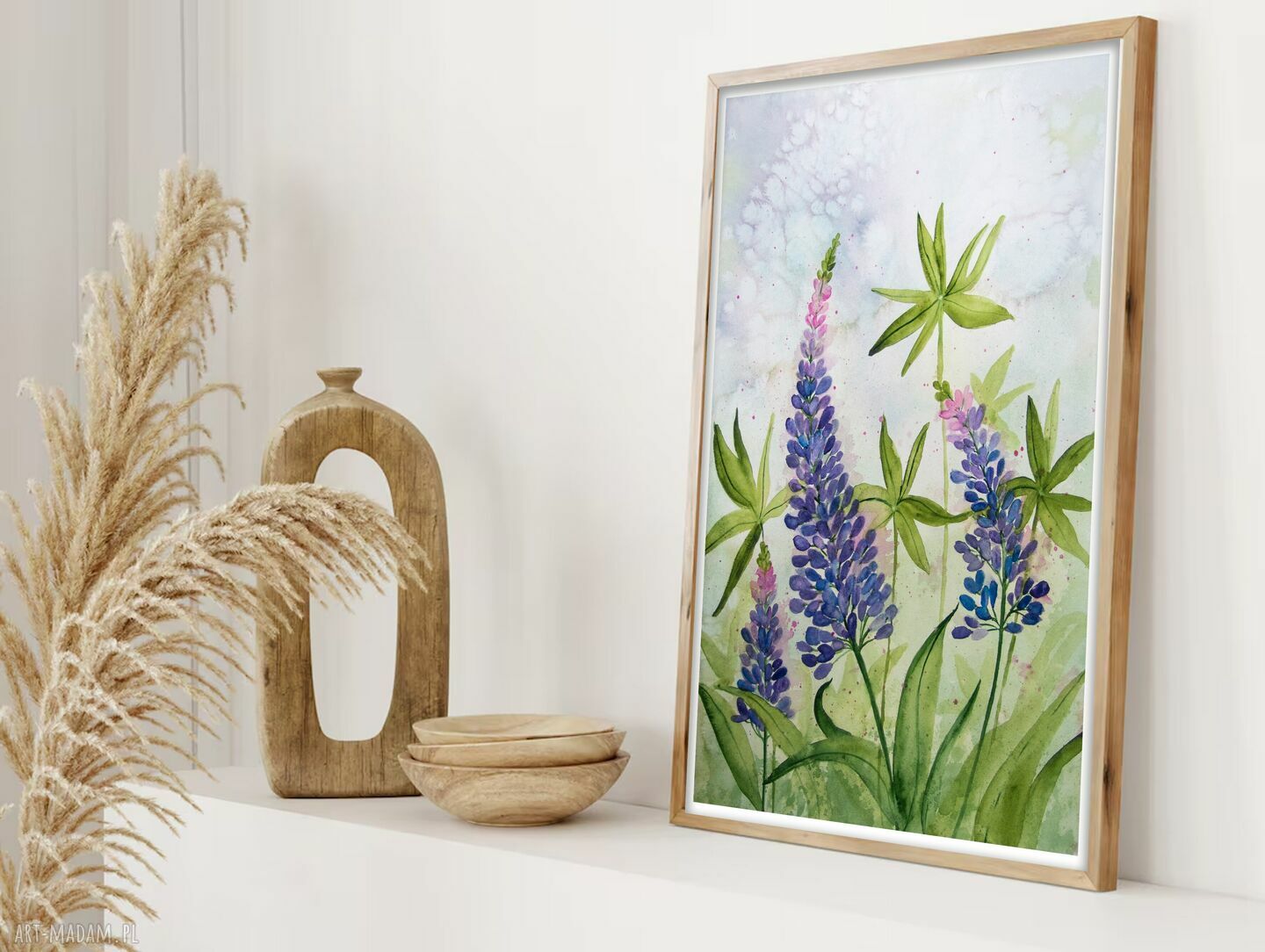 Oryginalna akwarela 30x40 cm - Łubin