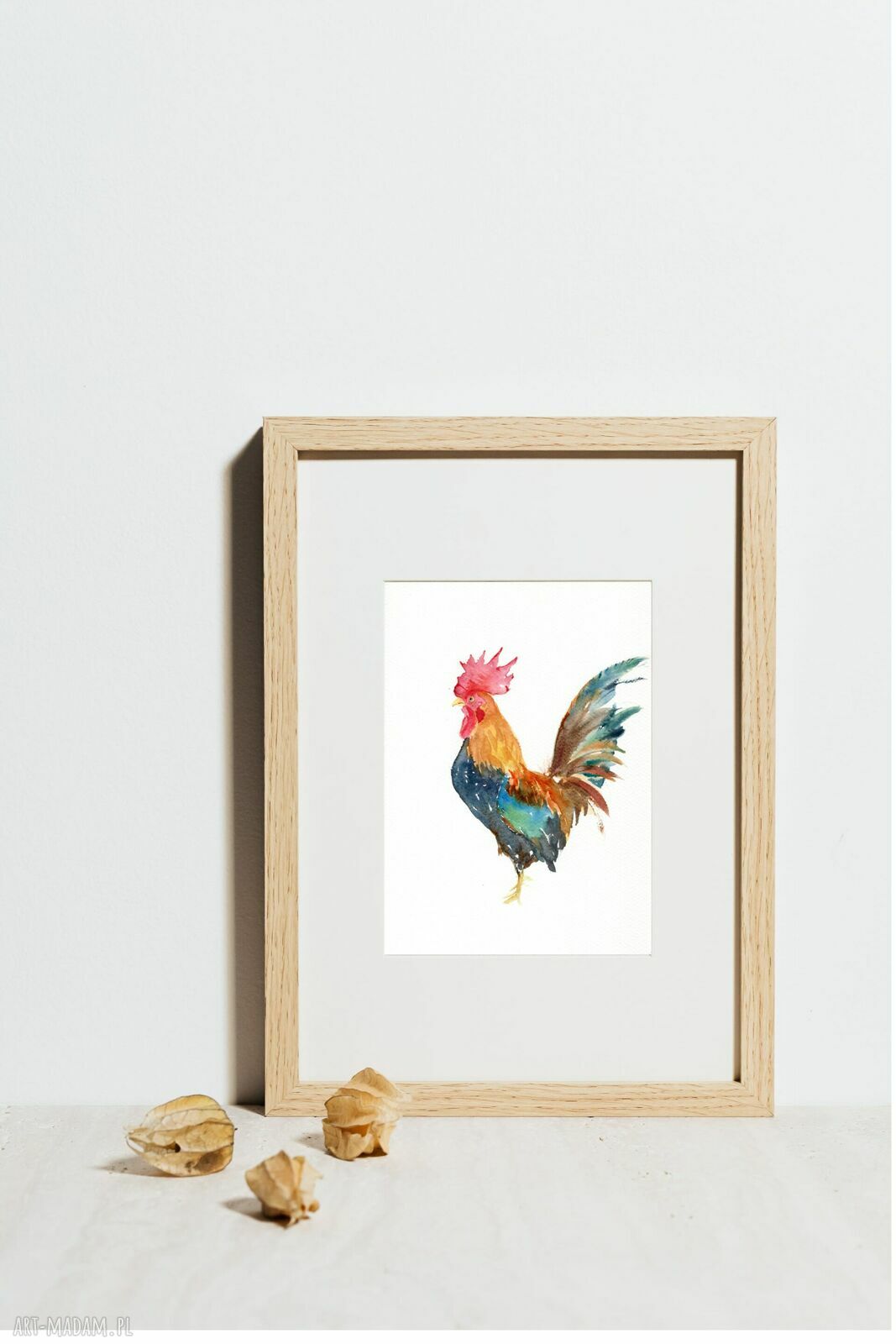 Oryginalna akwarela „Kogut” Alquadro - A4, papier 300 g (bez ramki)