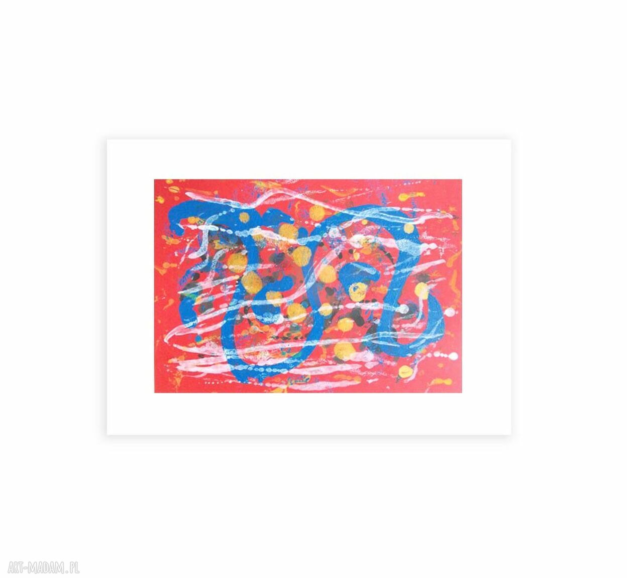 Ręcznie malowana abstrakcja 30x40 w stylu loft - złote i srebrne akcenty
