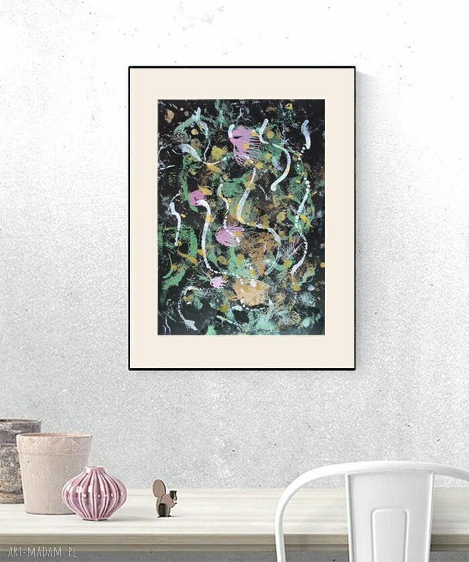 Oryginalna abstrakcja 30x40 cm - ręcznie malowany obrazek do domu