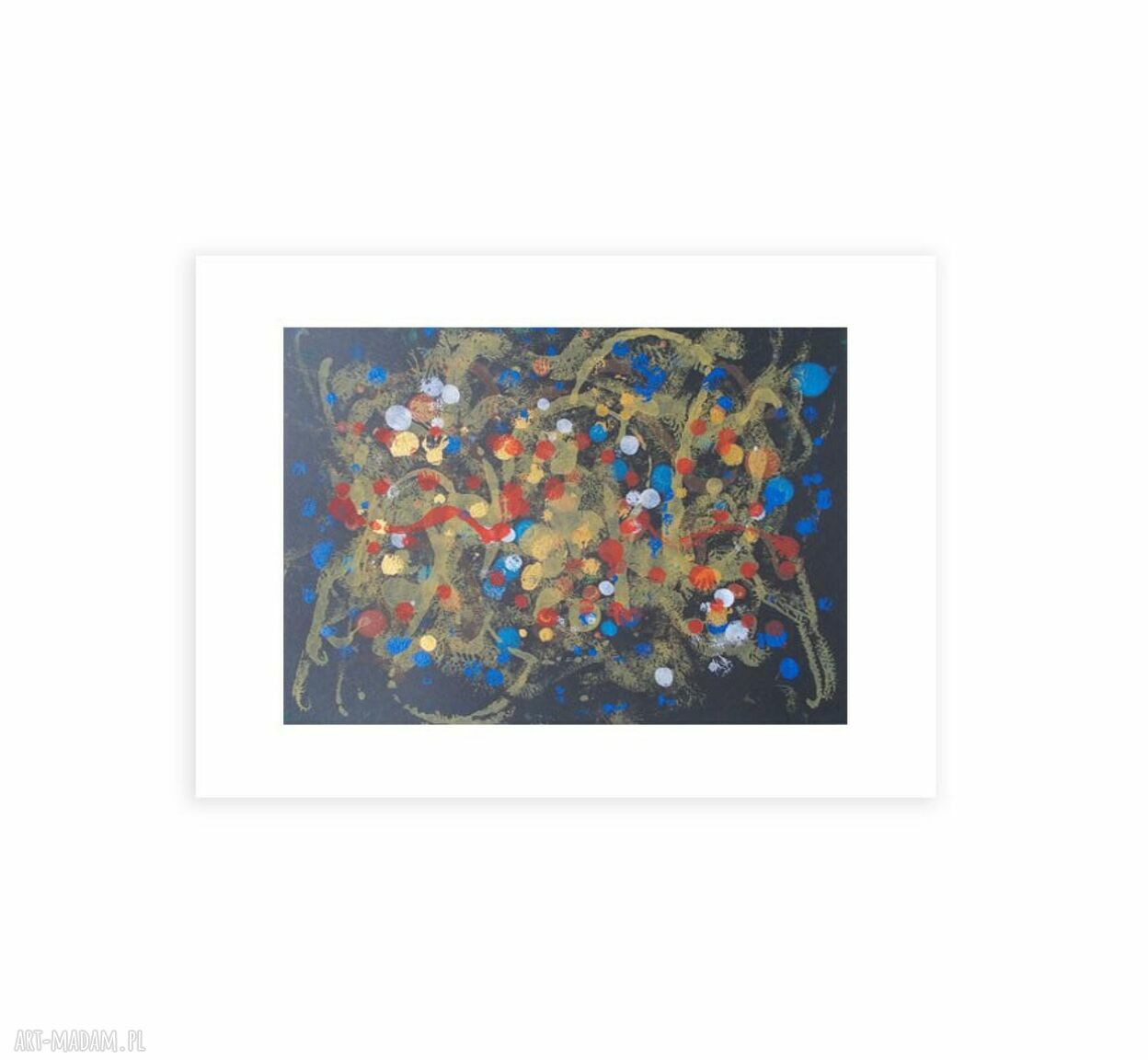 Oryginalna grafika abstrakcyjna 30x40 cm - malowana ręcznie, nowoczesna dekoracja do holu i salonu