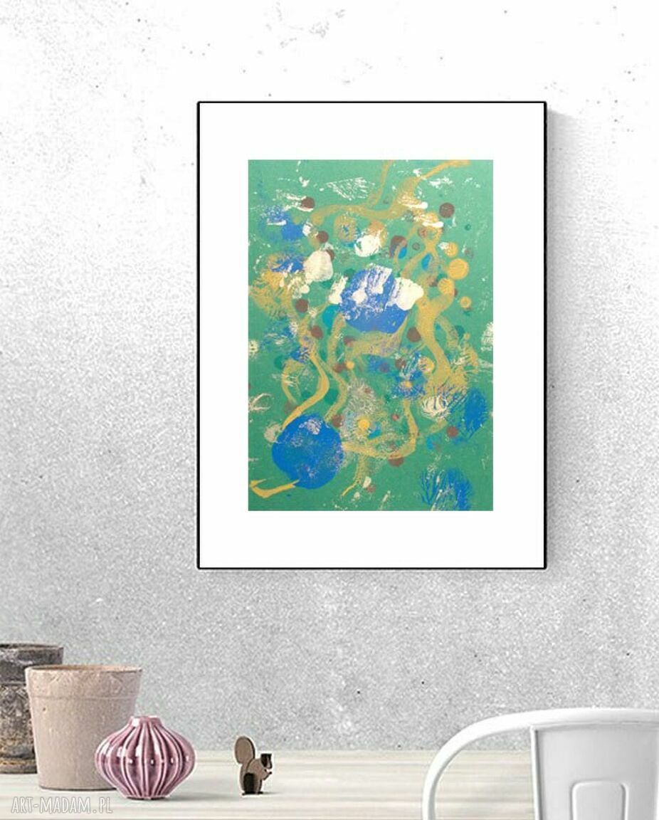 Oryginalna grafika do sypialni 30x40 - nowoczesna abstrakcja