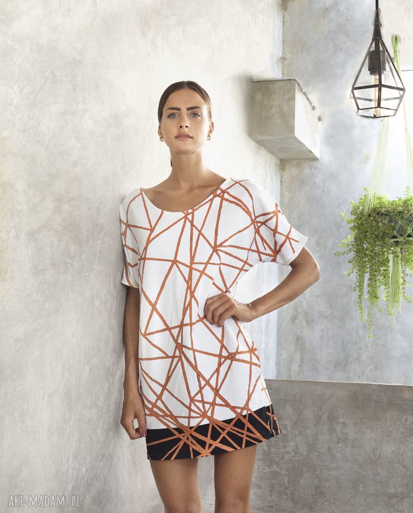 Manifesto art • Sukienka geometryczna bawełniana