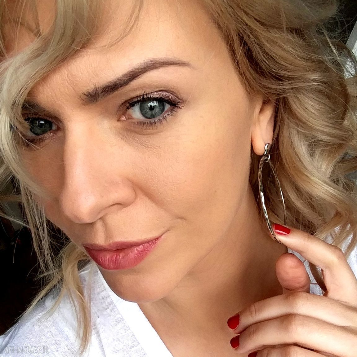 kolczyki: 5,5 CM KOLCZYKI SREBRNE KOŁA NOWOCZESNE, LEKKIE. handmade