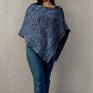 gustowne poncho hand made oryginalne ponczo z warkoczem