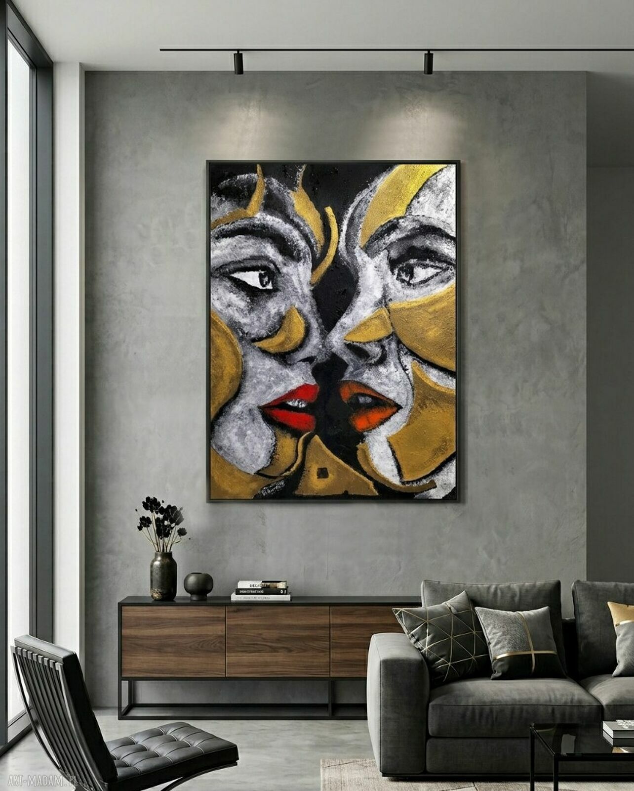 Oryginalny obraz akrylowy 100x70 cm - współczesne twarze