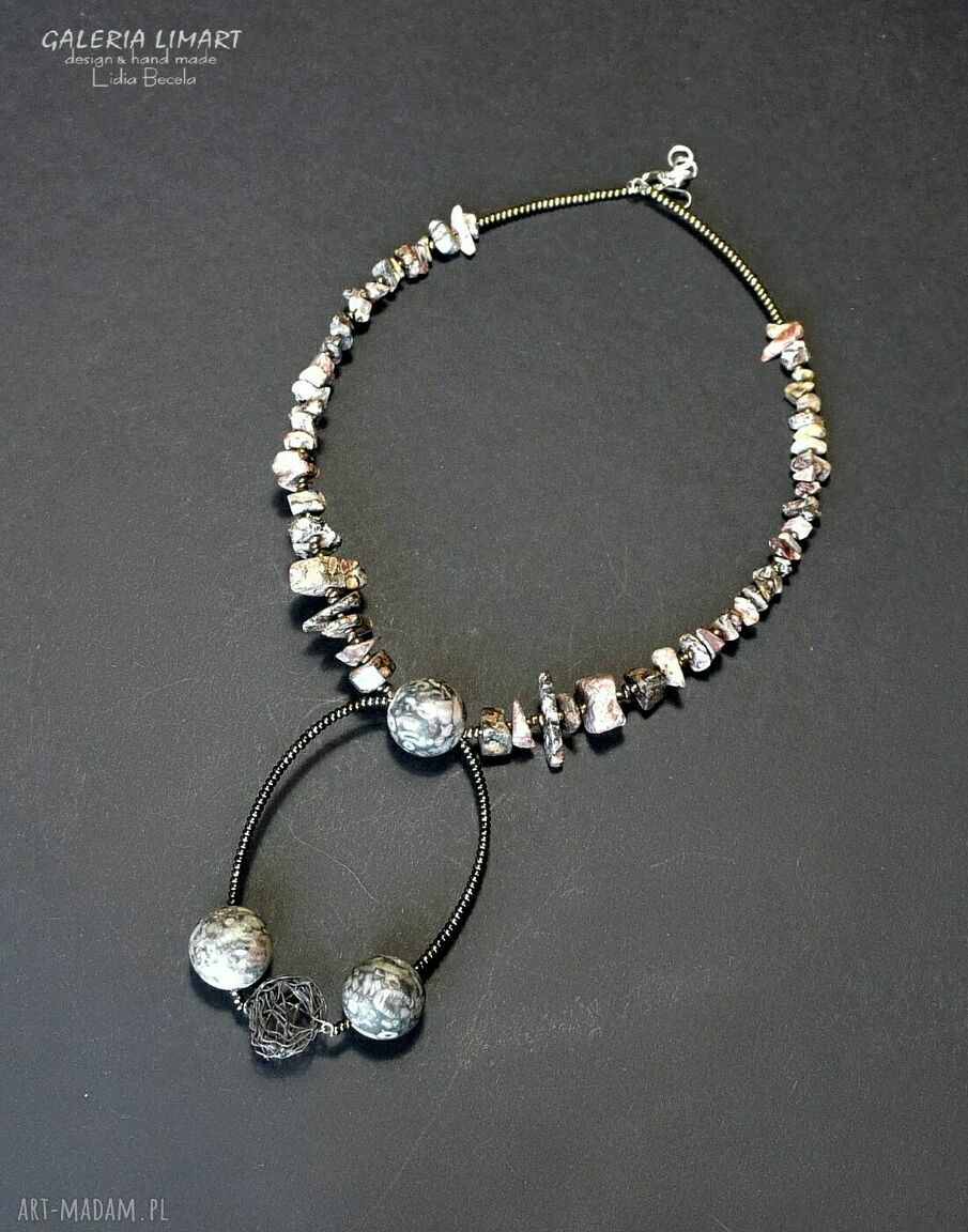 Oryginalny naszyjnik z morskiego fossilu - handmade w jednym egzemplarzu
