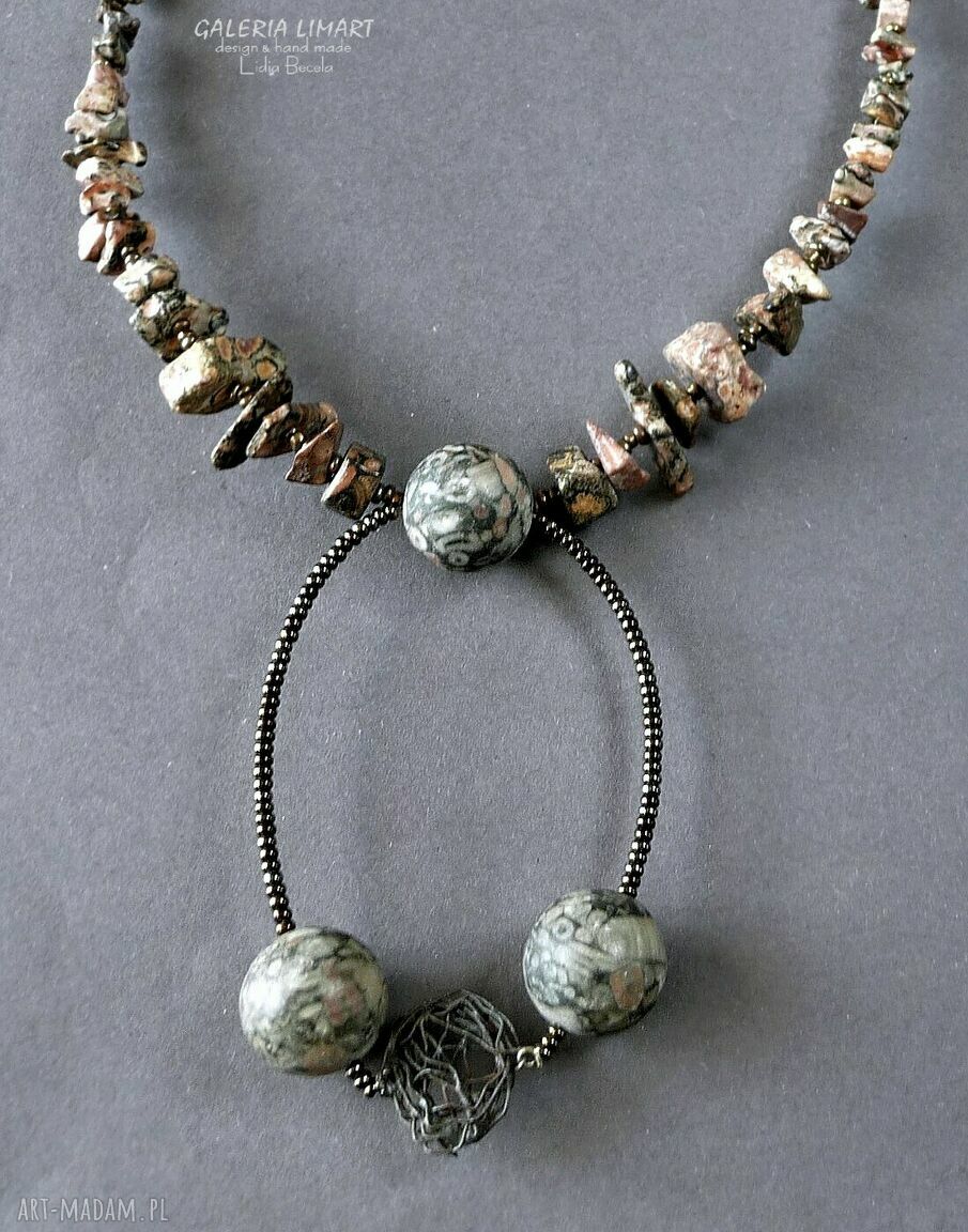 Oryginalny naszyjnik z morskiego fossilu - handmade w jednym egzemplarzu